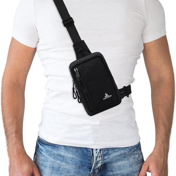 Small Crossbody Bag Nylon Water Resistant Compact Travel Running Phone - Picture 1 of 9